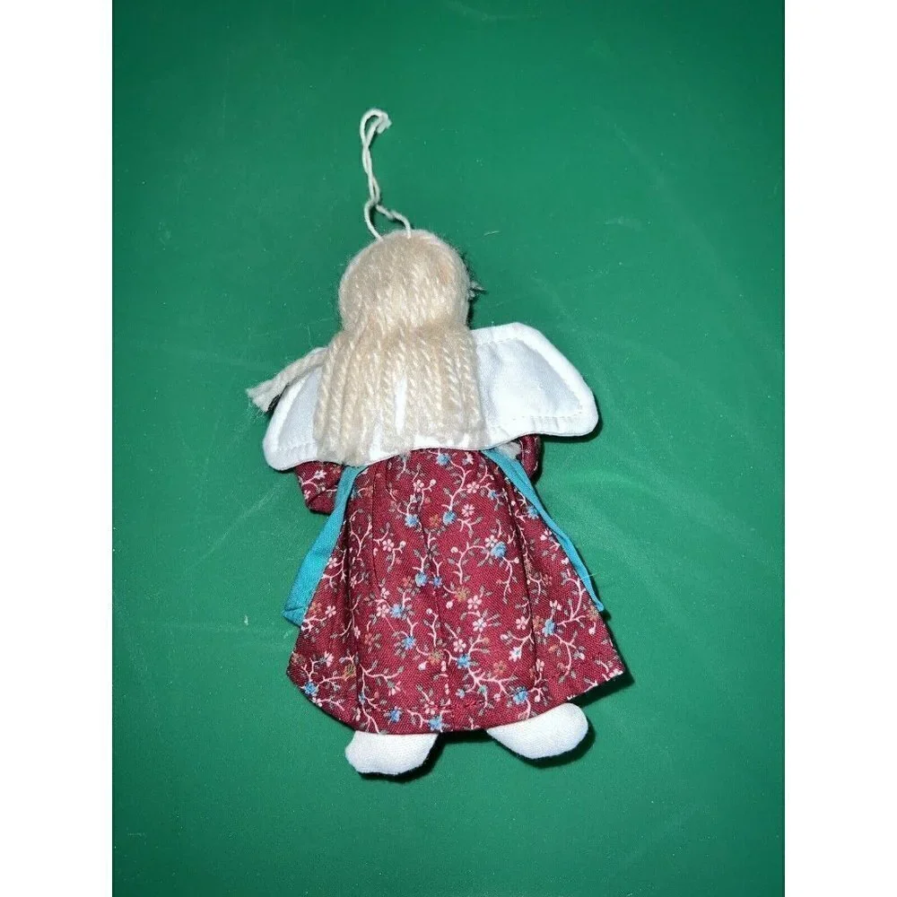 Handcrafted Cloth Angel Cactus Doll  Stand Figurine Folk Art Quilted Wings 6